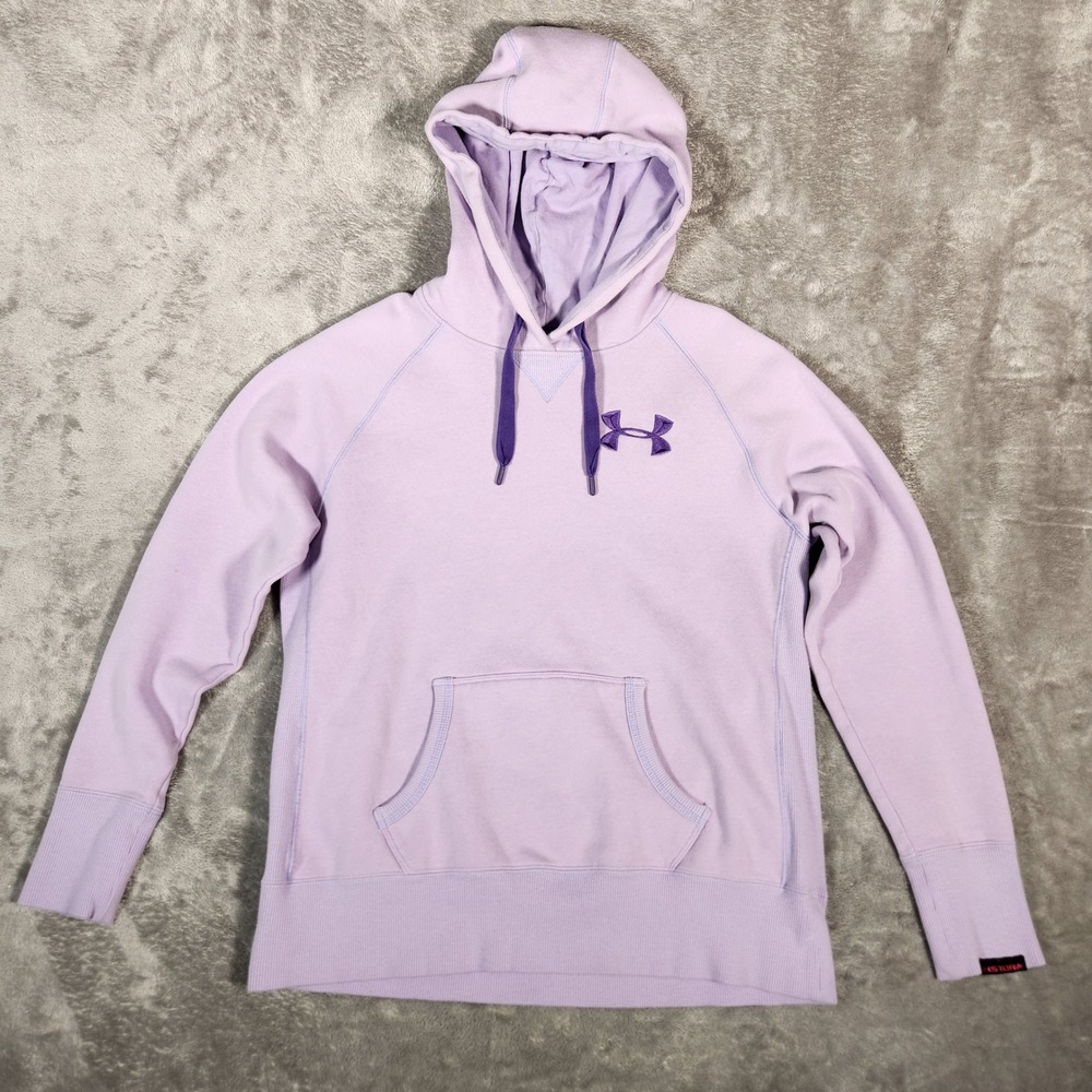 Under Armour Charged Cotton Storm Loose Hoodie Lavender Purple Medium